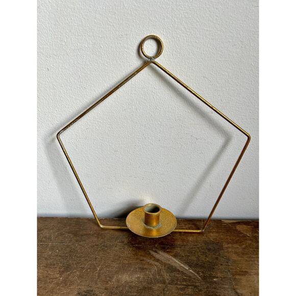 Vintage Hanging Geometric Taper Candle Holder | Farmhouse Cottagecore Christmas - Picture 4 of 5